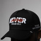 "NEVER LACKING" Trucker Hat | Distressed Black