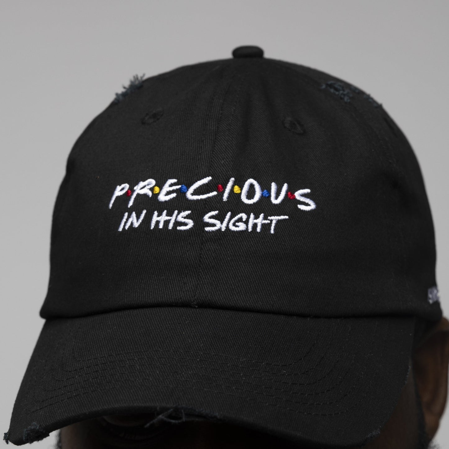 "Precious" Dad Hat | Distressed Black